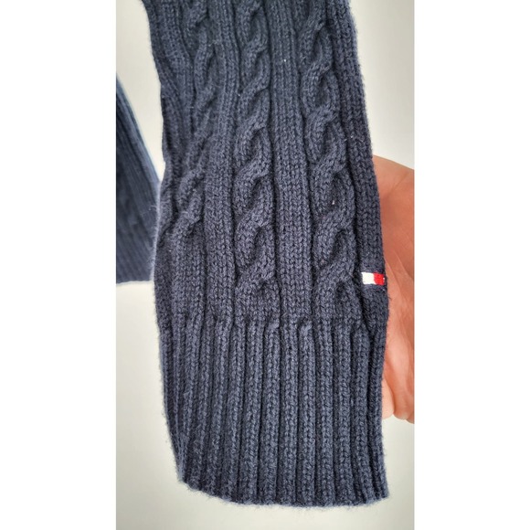 Tommy Hilfiger Red White Blue Cable Knit Sweater 100% Cotton Women's L - Picture 6 of 9